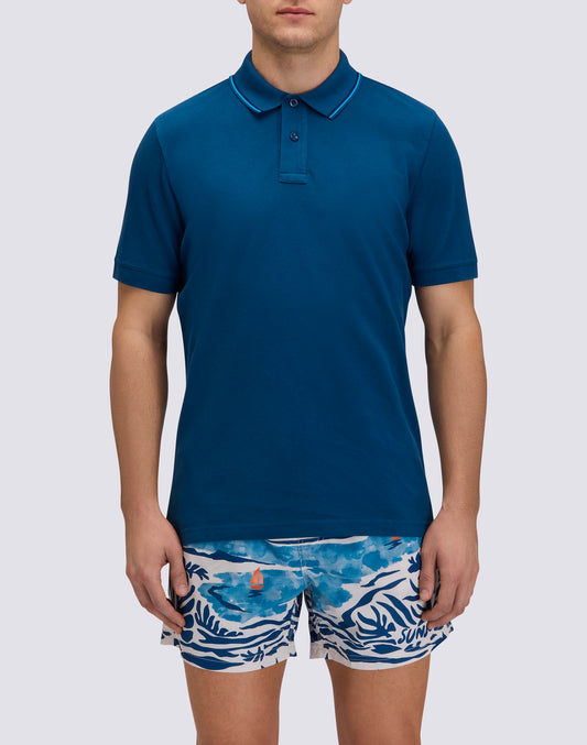 POLO HOMME EN PIQUET DE COTON PIMA AVEC LOGO BRODÉ