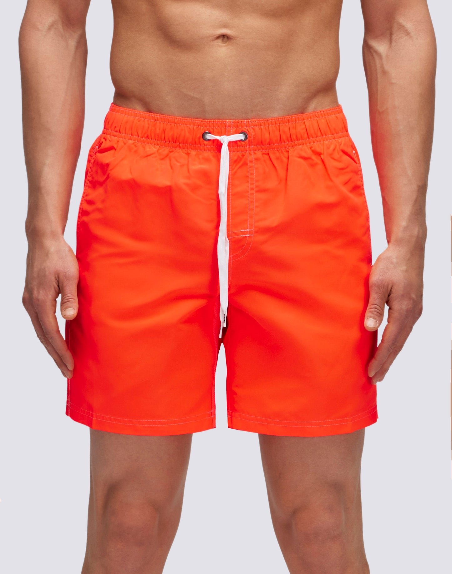 ICONIC TAFFETA STRETCH WAIST MID-LENGTH SWIM TRUNKS