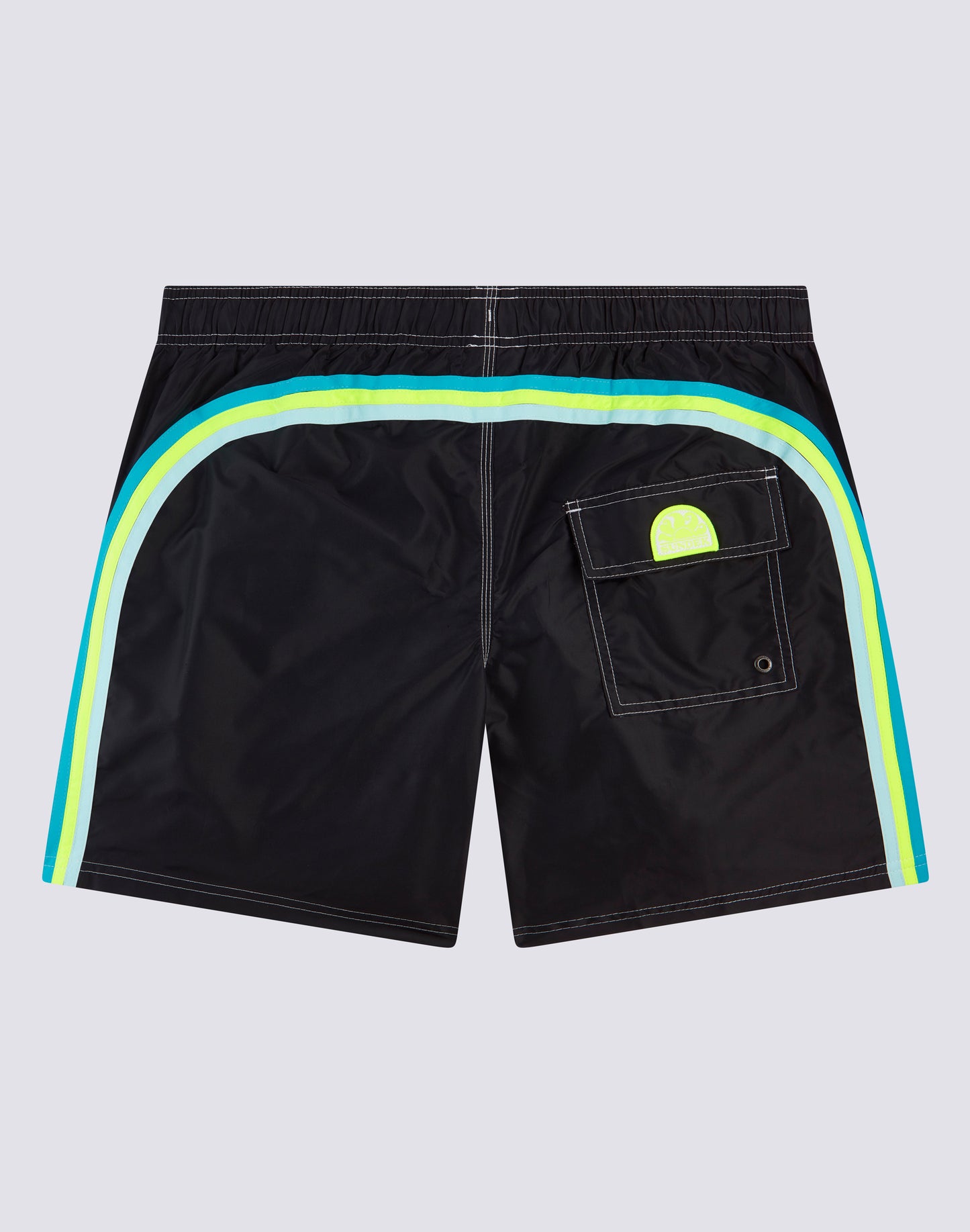 ICONIC TAFFETA STRETCH WAIST MID-LENGTH SWIM SHORTS