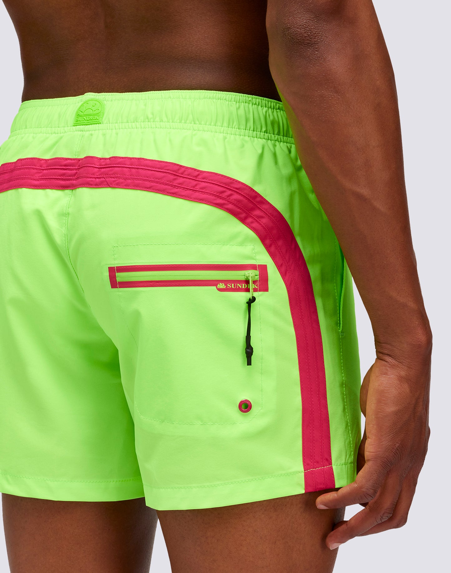 SHORT SWIMSHORTS WITH STRETCH ELASTIC WAIST AND POCKET