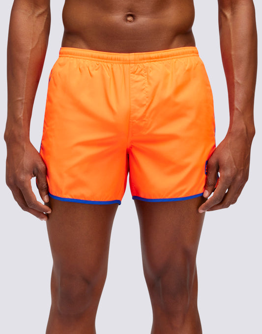 SHORT SWIMSHORTS WITH ELASTIC WAIST AND ROUND SIDE SLITS