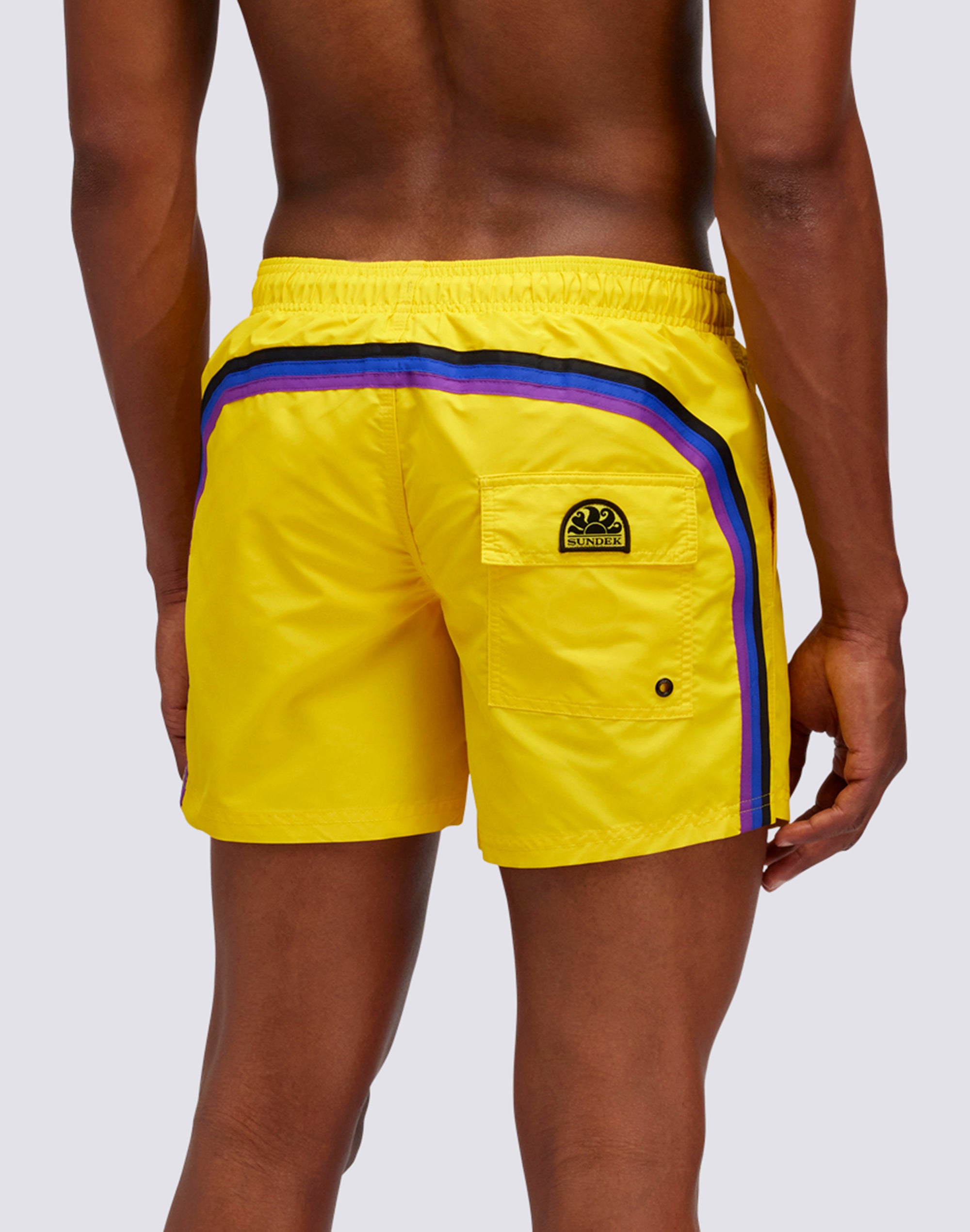 Sundek SHORT SWIMSHORTS ELASTIC WAIST ICONIC TAFFETA DARK RAINBOW ...