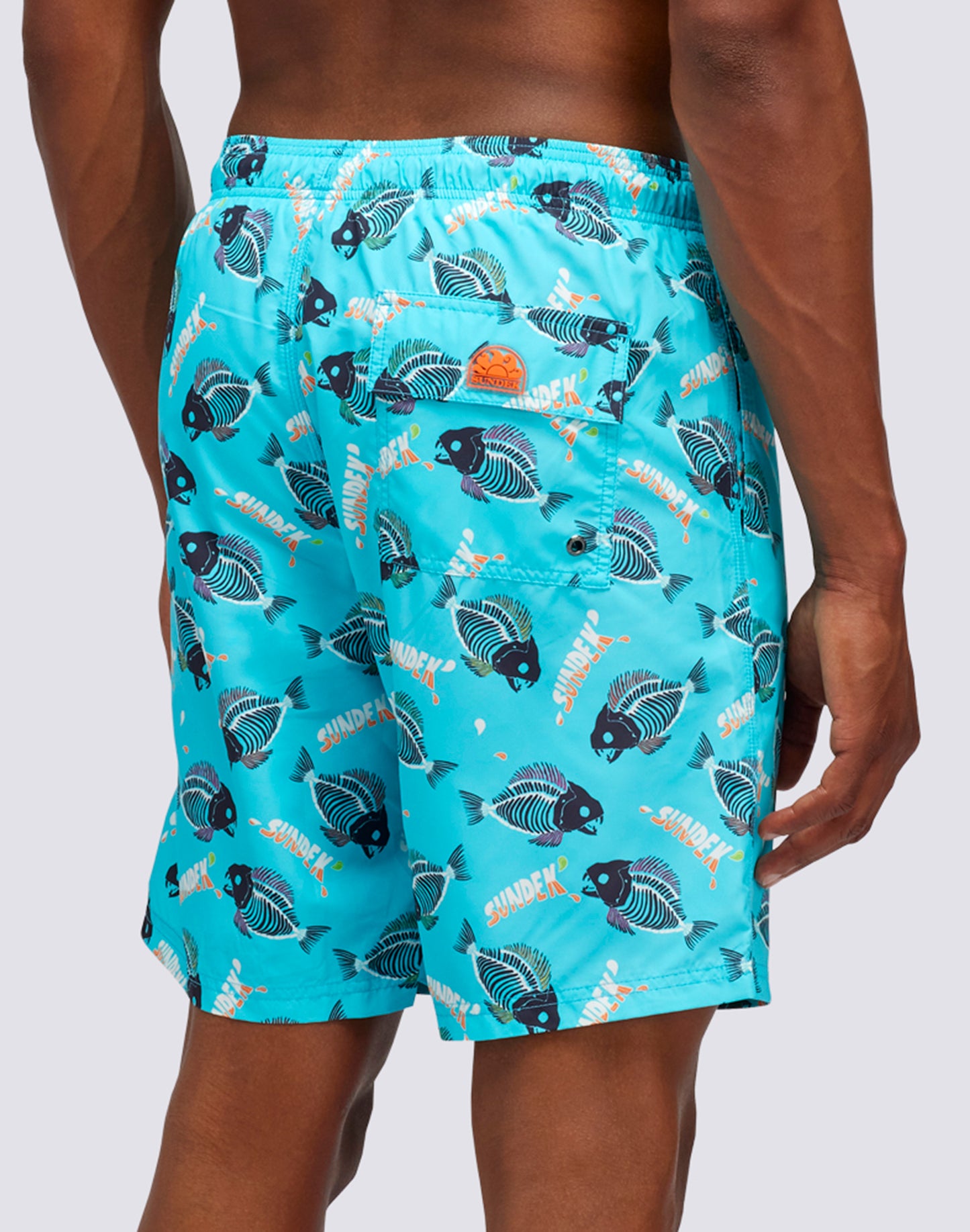 LONG ELASTIC WAIST SWIMSHORTS WITH SURFANHA PRINT