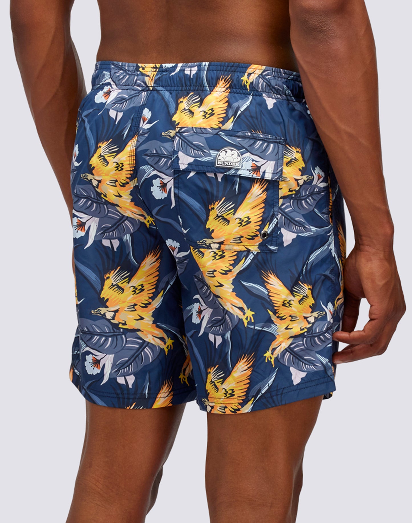 MEDIUM SWIMSHORTS WITH ELASTIC WAIST BLOOMING EAGLE PRINT