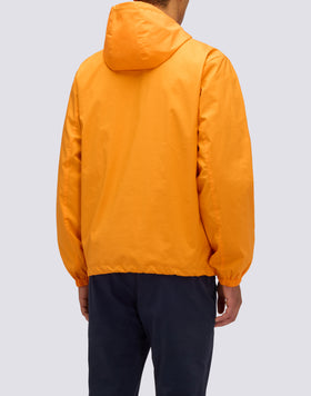 GIUBBOTTO CORTO DA UOMO CON CAPPUCCIO IN TESSUTO ACCOPPIATO