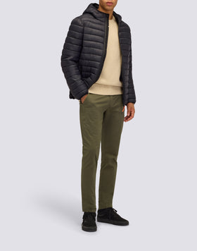 MEN'S 100-GRAM SHORT DOWN JACKET WITH HOOD