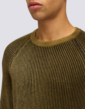 MEN'S HAND-AIRBRUSHED VANISÉ RIBBED SWEATER