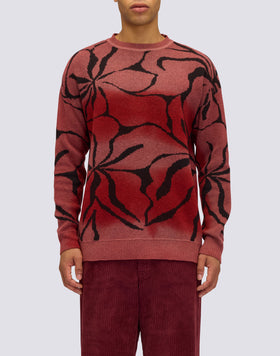 JERSEY DE CUELLO REDONDO PARA HOMBRE CON MOTIVO JACQUARD DE HIBISCUS