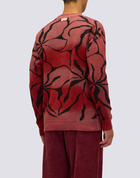 JERSEY DE CUELLO REDONDO PARA HOMBRE CON MOTIVO JACQUARD DE HIBISCUS