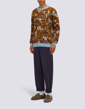 MEN'S CREW NECK SWEATER WITH ALL-OVER GRAPHICS