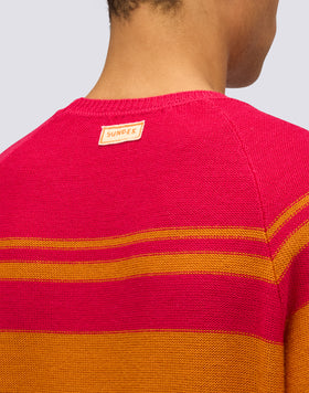 UNISEX MULTI-STRIPE CREW NECK SWEATER
