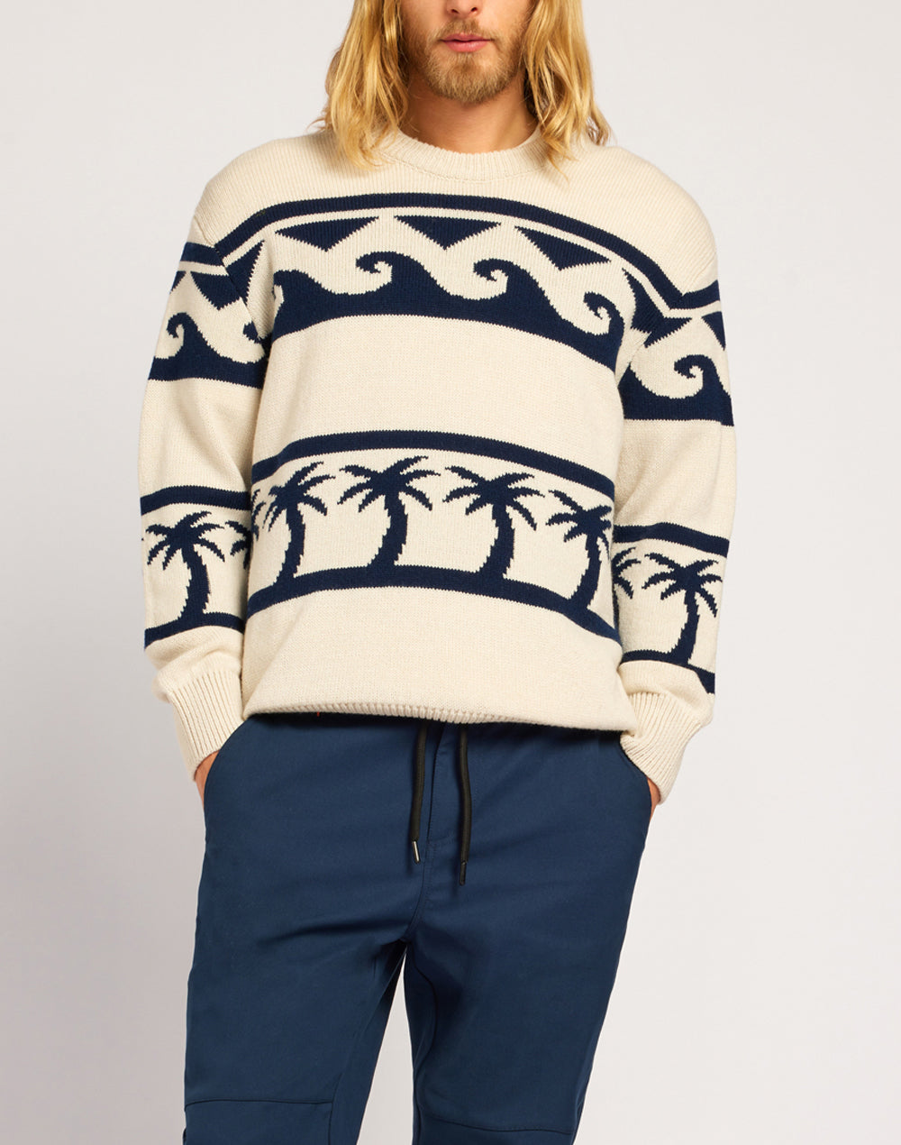 CASHMERE BLEND JUMPER WITH WAVE PATTERN