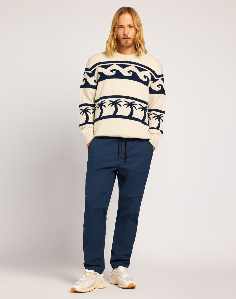 CASHMERE BLEND JUMPER WITH WAVE PATTERN