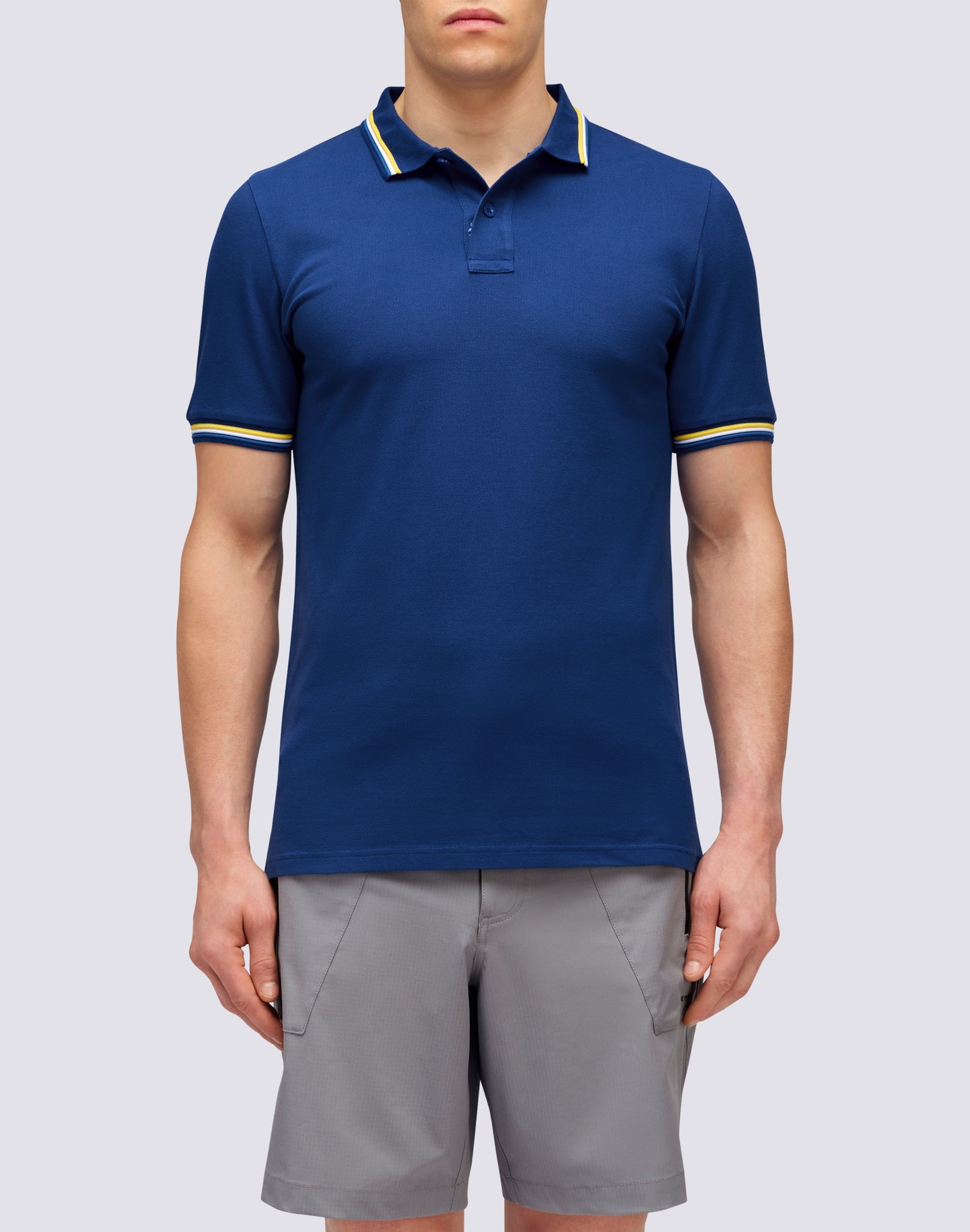 BRICE POLO SHIRT IN PIQUET COTTON WITH TRICOLOR DETAILS