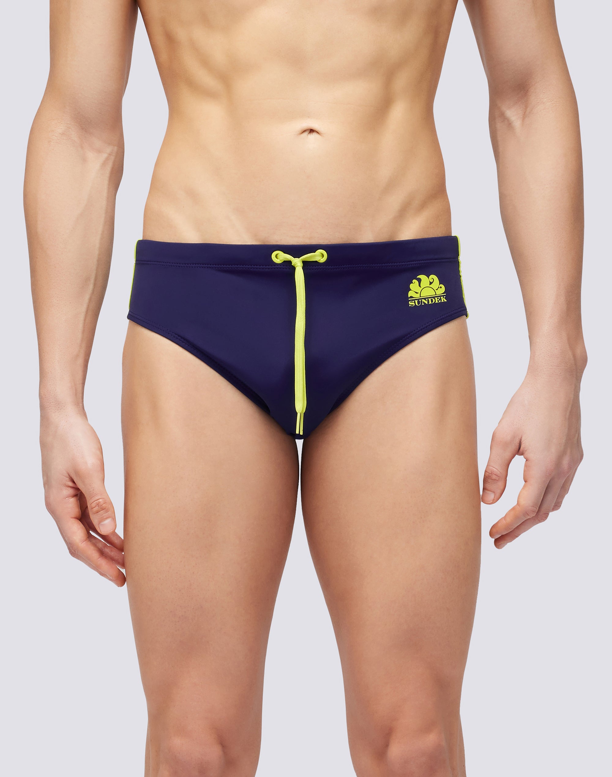 Sundek Herren Badeanzug „Michelangelo“ – Schwarz, Mit Verstellbarer Taille, 100% Polyester