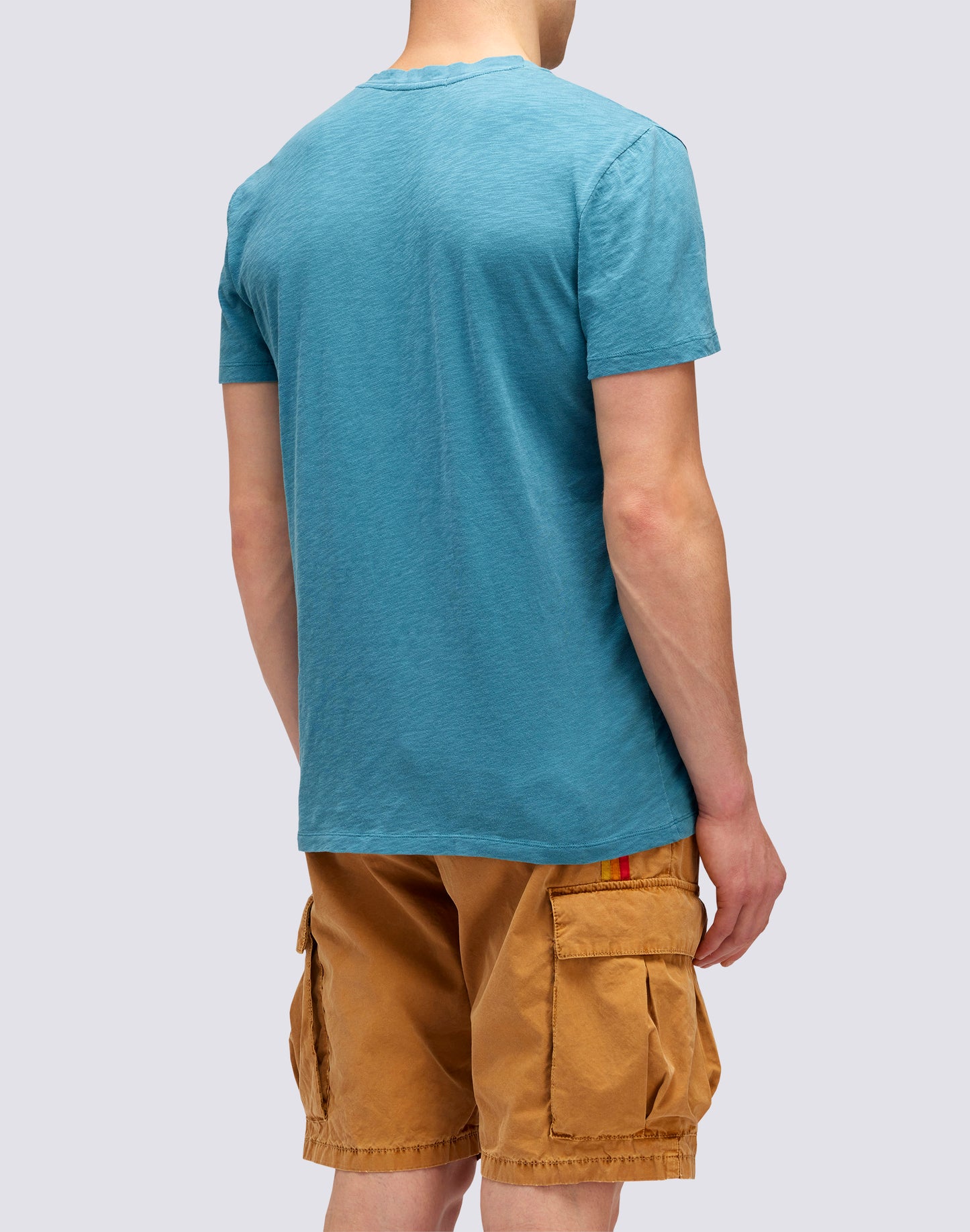 GARMENT DYED T-SHIRT WITH V-NECK
