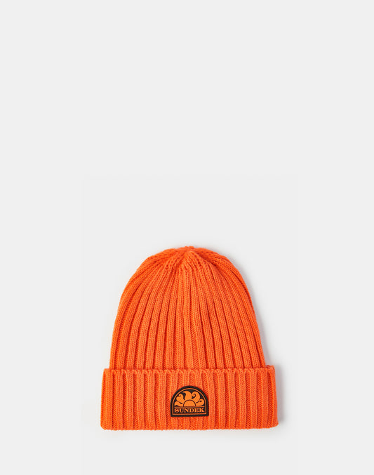 RIBBED CHILD'S HAT WITH LOGO