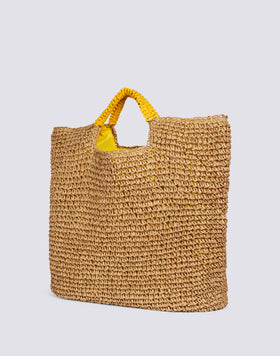 MAXI BORSA IN PAPER STRAW INTRECCIATA