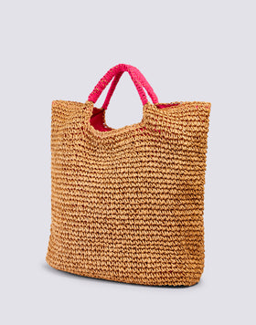 MAXI SAC EN PAILLE DE PAPIER TISSÉ