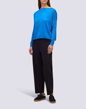 WOMEN'S LONG MILANO STITCH TROUSERS WITH SEMI-ELASTIC WAIST