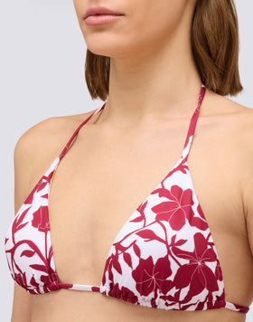 JENNIFER - HAUT DE MAILLOT DE BAIN TRIANGLE RÉGLABLE IMPRIMÉ PATCHY FLOWERS