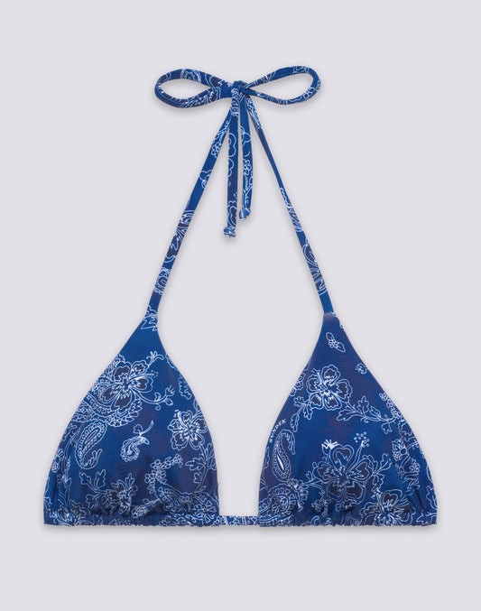 JENNIFER - HIBI PAISLEY PRINT TRIANGLE BIKINI TOP