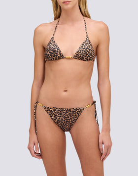 JENNIFER - TOP DE BIKINI TRIANGULAR CON ESTAMPADO DE LEOPARDO