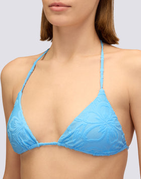 JENNIFER - TRIANGLE TERRY TOP WITH ADJUSTABLE TIES AND SK23 PATTERN