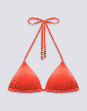 JENNIFER - TOP DE BIKINI TRIANGULAR AJUSTABLE EN TERCIOPELO