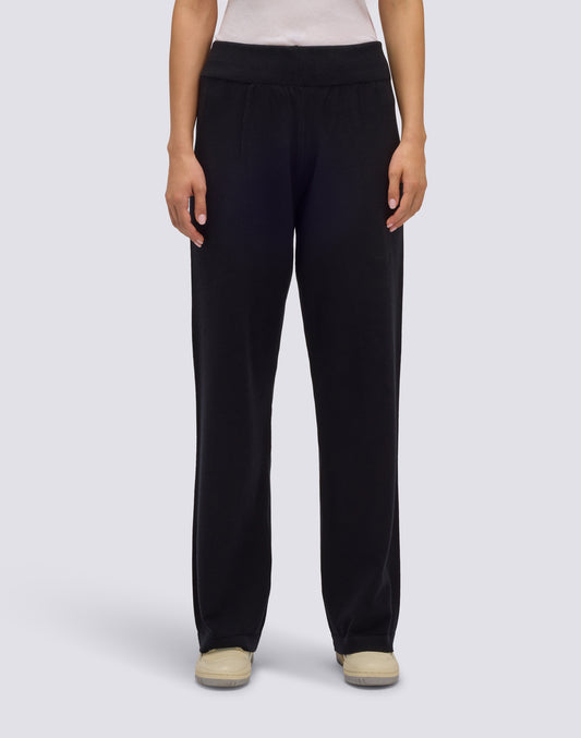 WOMEN'S KNITTED TROUSERS WITH EMBROIDERED LOGO