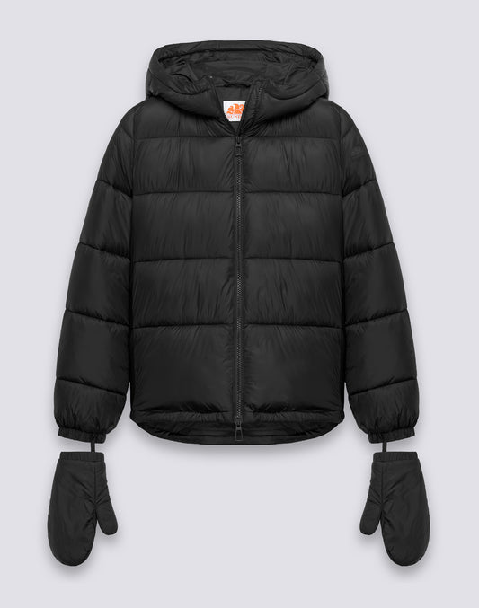 CHAQUETA CORTA ACOLCHADA CON CAPUCHA PARA MUJER