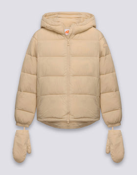 CHAQUETA CORTA ACOLCHADA CON CAPUCHA PARA MUJER