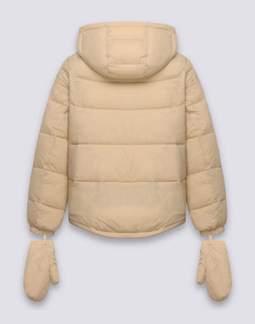 CHAQUETA CORTA ACOLCHADA CON CAPUCHA PARA MUJER