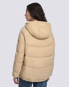 CHAQUETA CORTA ACOLCHADA CON CAPUCHA PARA MUJER