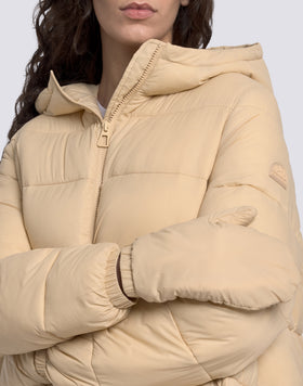 CHAQUETA CORTA ACOLCHADA CON CAPUCHA PARA MUJER