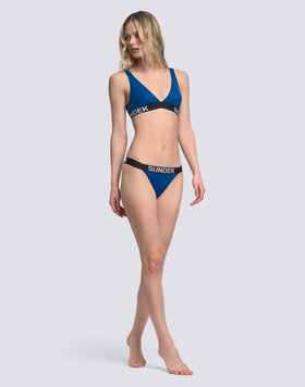 SARITA - BAÑADOR DE CORTES ALTOS CON ELÁSTICO Y LOGOTIPO JACQUARD