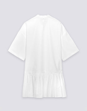 WOMEN'S ASYMMETRICAL SHORT DRESS IN COTTON POPLIN