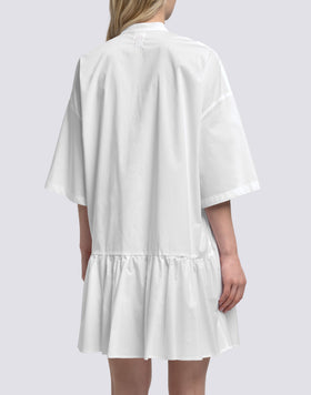 WOMEN'S ASYMMETRICAL SHORT DRESS IN COTTON POPLIN