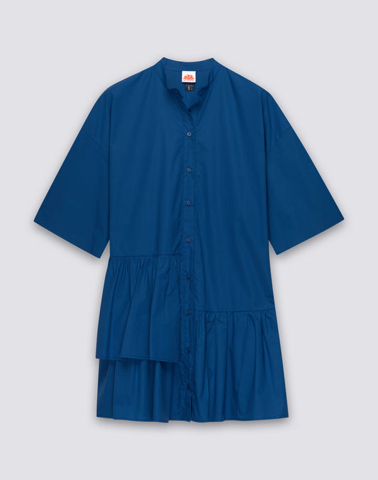 WOMEN'S ASYMMETRICAL SHORT DRESS IN COTTON POPLIN