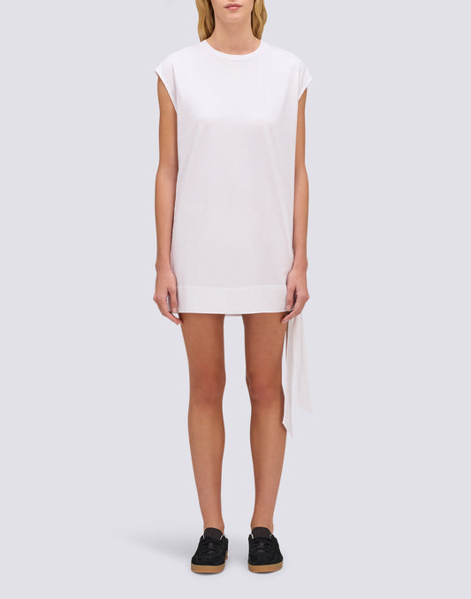 WOMEN'S MINI DRESS IN COTTON JERSEY WITH SIDE KNOT