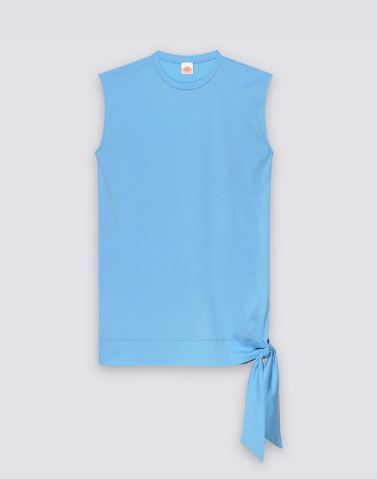 MINIVESTIDO DE MUJER DE JERSEY DE ALGODÓN CON NUDO LATERAL