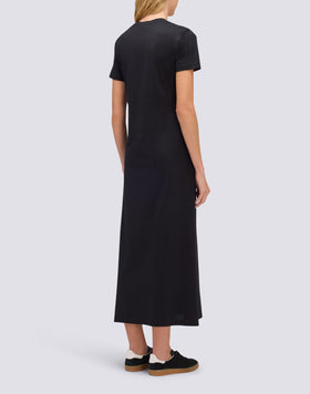 WOMEN'S LONG COTTON JERSEY DRESS WITH SIDE SLITS