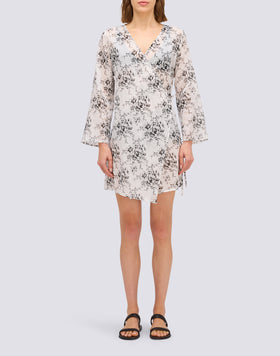 ROSE DE JOIE PRINT WRAPOVER DRESS