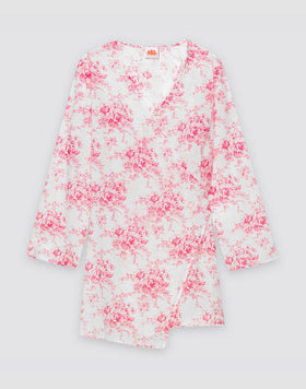 VESTIDO DE MUJER WRAPOVER CON ESTAMPADO ROSE DE JOIE