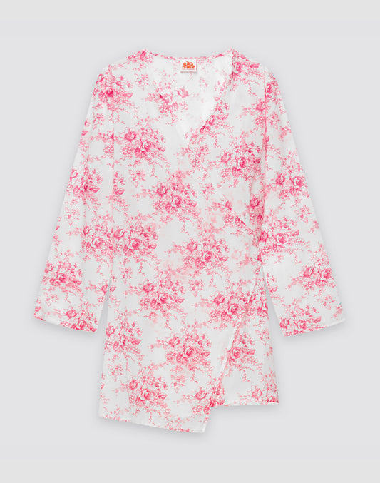 VESTIDO DE MUJER WRAPOVER CON ESTAMPADO ROSE DE JOIE