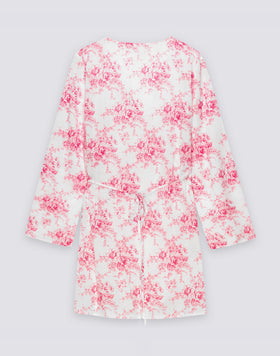 VESTIDO DE MUJER WRAPOVER CON ESTAMPADO ROSE DE JOIE