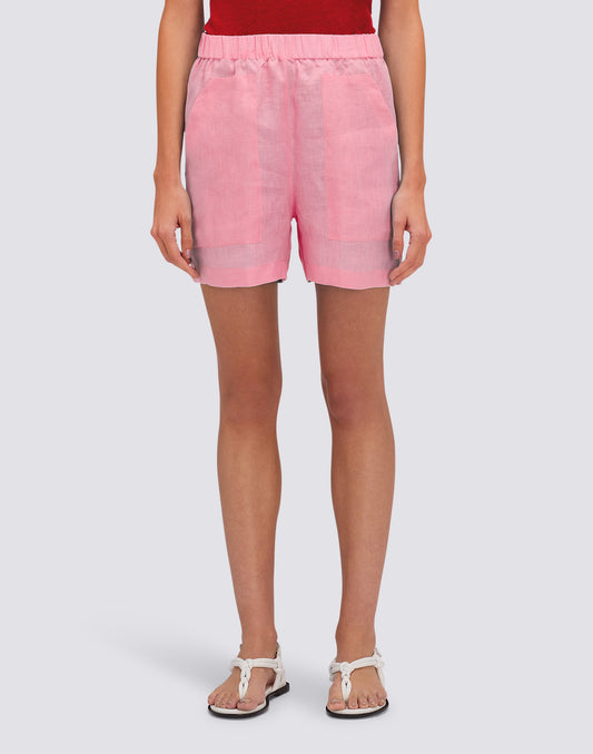 PANTALONES CORTOS DE LINO CON BOLSILLOS FATIGUE