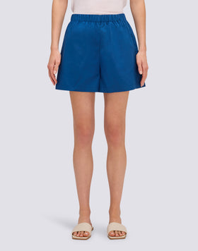 SHORTS POUR FEMME À TAILLE ÉLASTIQUE EN POPELINE DE COTON