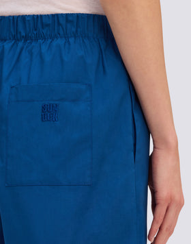 SHORTS POUR FEMME À TAILLE ÉLASTIQUE EN POPELINE DE COTON