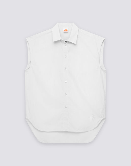 CAMISA SIN MANGAS DE MUJER DE POPELÍN DE ALGODÓN